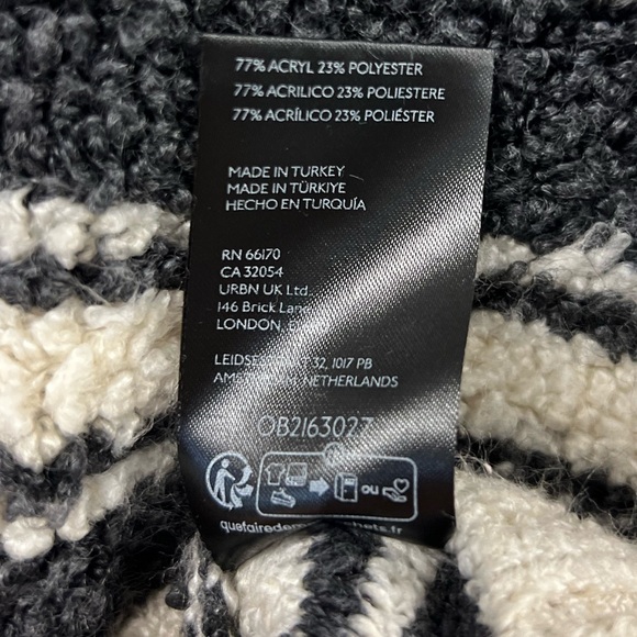 MAEVE by Anthropologie Striped Polo Sweater Grey/Cream Size Small - Picture 10 of 10